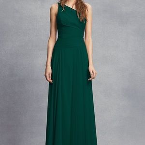 Vera Wang one shoulder green bridesmaid dress, 16